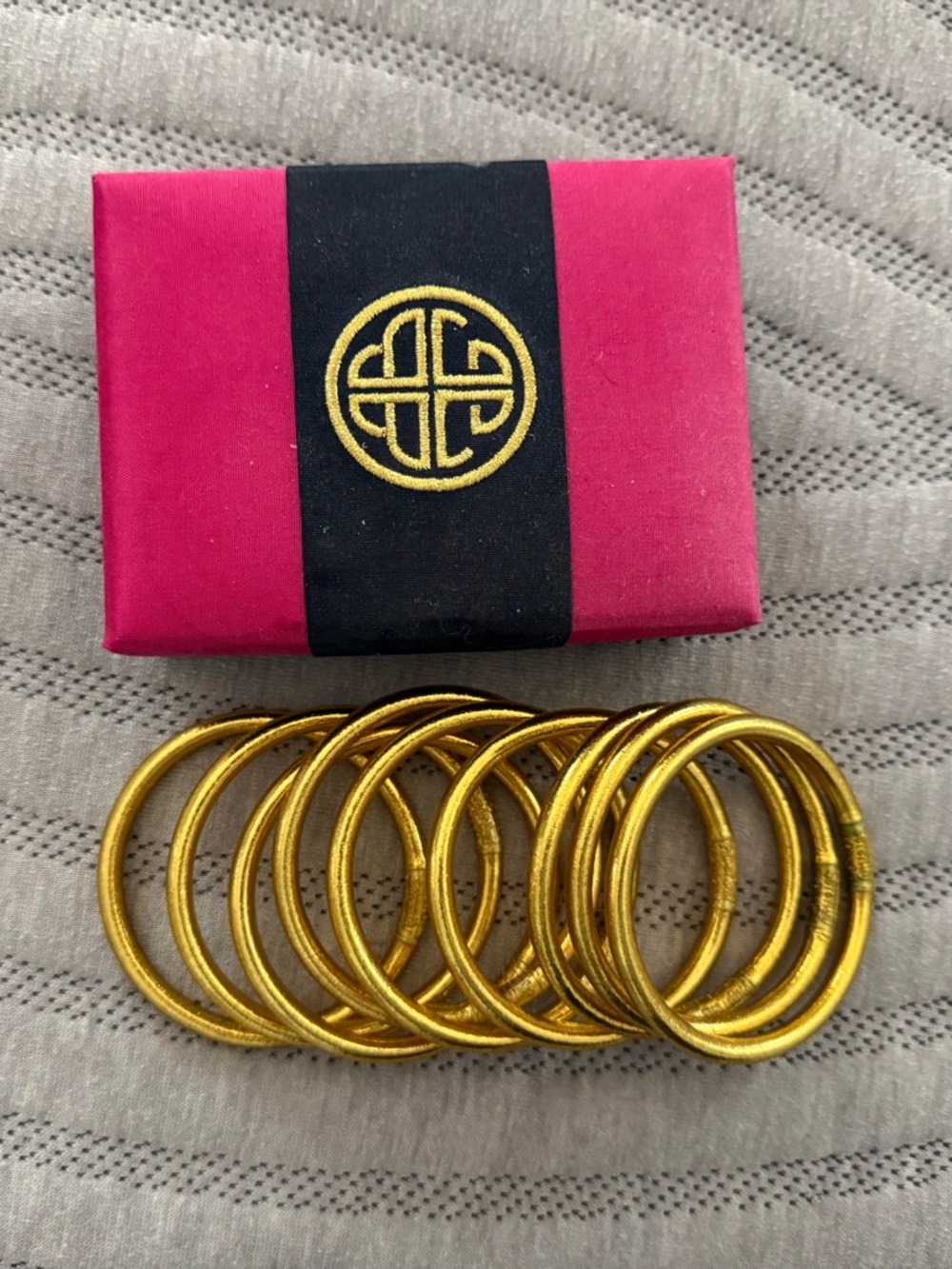 Gold Tone Stackable Bangles Set by budhagirl
